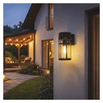 Aplique de pared exterior con cámara GOSMART 1xE27/15W/230V Wi-Fi IP44