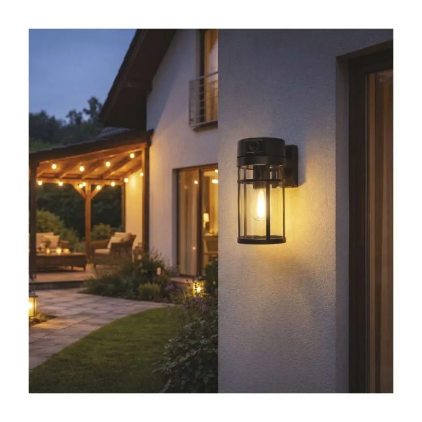 Aplique de pared exterior con cámara GOSMART 1xE27/15W/230V Wi-Fi IP44