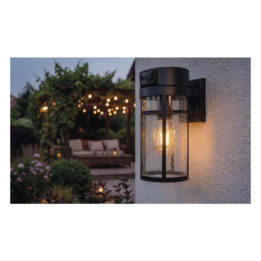 Aplique de pared exterior con cámara GOSMART 1xE27/15W/230V Wi-Fi IP44