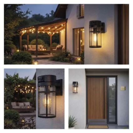 Aplique de pared exterior con cámara GOSMART 1xE27/15W/230V Wi-Fi IP44