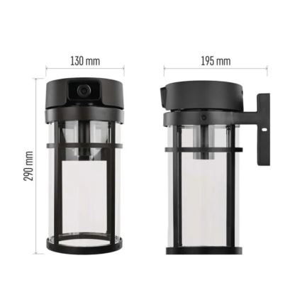 Aplique de pared exterior con cámara GOSMART 1xE27/15W/230V Wi-Fi IP44