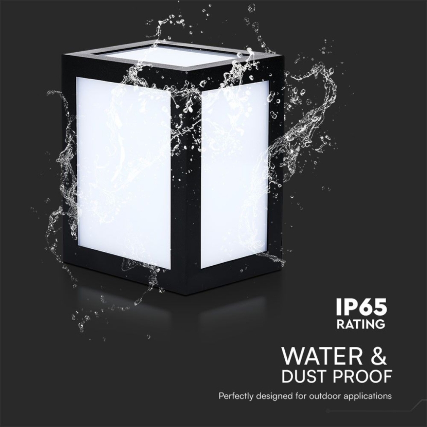 Aplique de pared exterior LED/12W/230V 6400K IP65 negro