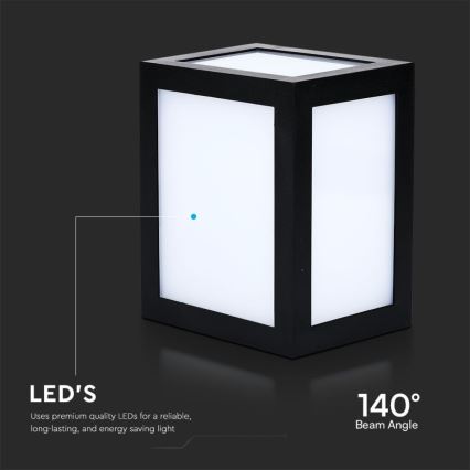 Aplique de pared exterior LED/12W/230V 6400K IP65 negro