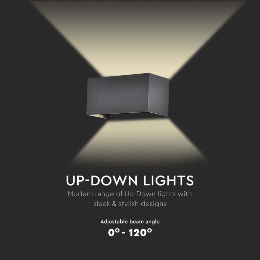 Aplique de pared exterior LED/24W/230V 3000K IP65 negro