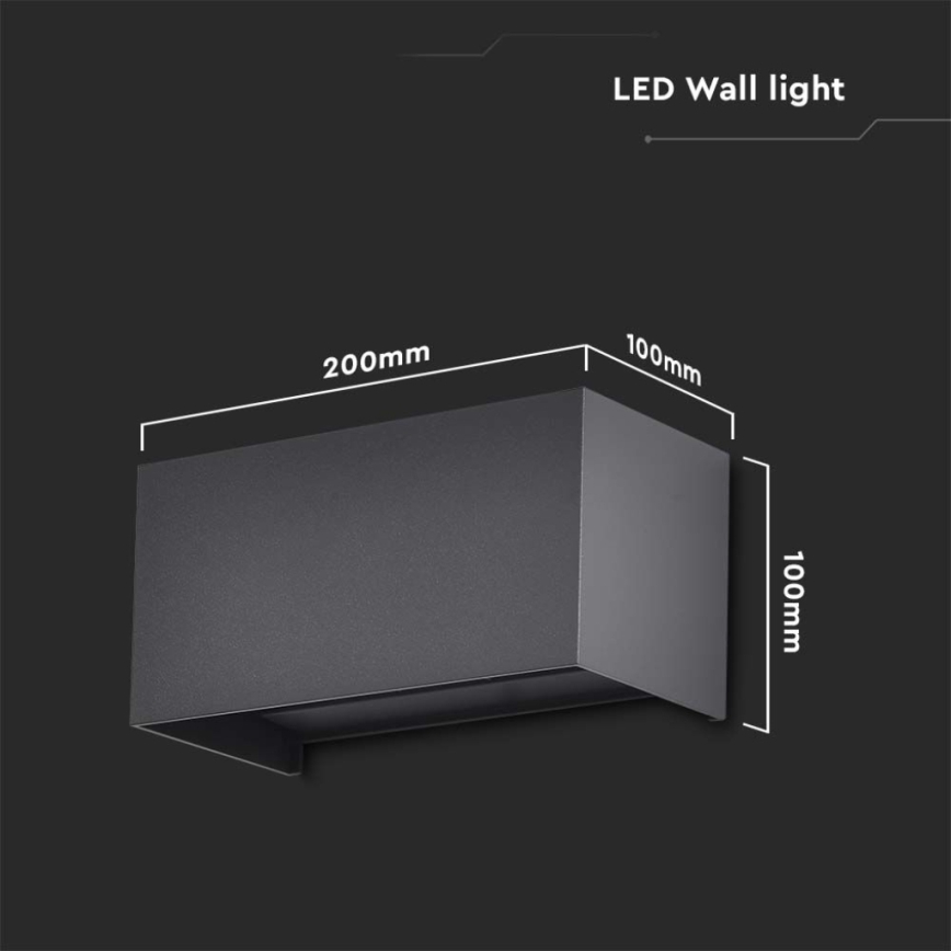 Aplique de pared exterior LED/24W/230V 3000K IP65 negro