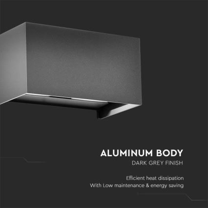 Aplique de pared exterior LED/24W/230V 4000K IP65 antracita