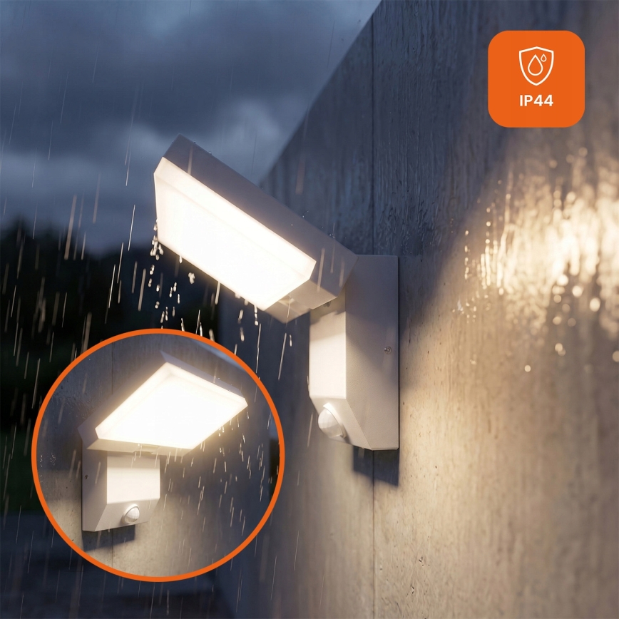 Aplique de pared LED para exterior con sensor de movimiento LED/18W/230V IP44 blanco