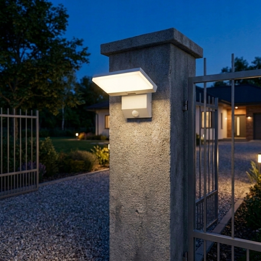 Aplique de pared LED para exterior con sensor de movimiento LED/18W/230V IP44 blanco