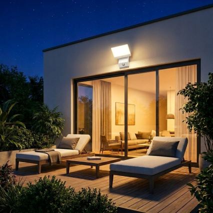 Aplique de pared LED para exterior con sensor de movimiento LED/18W/230V IP44 blanco