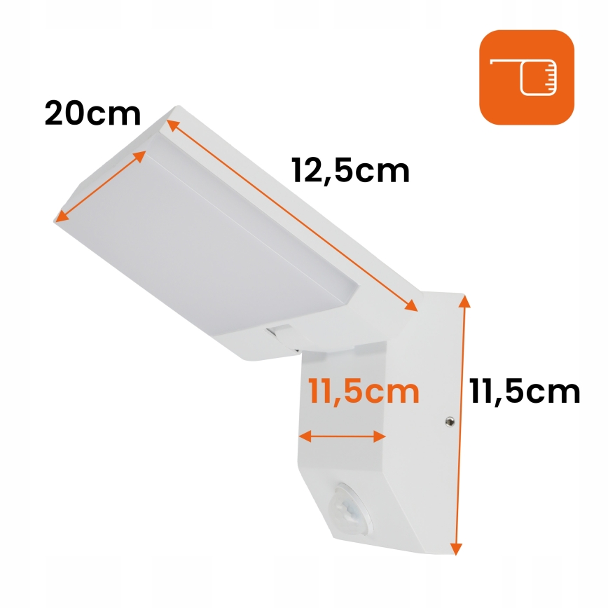 Aplique de pared LED para exterior con sensor de movimiento LED/18W/230V IP44 blanco