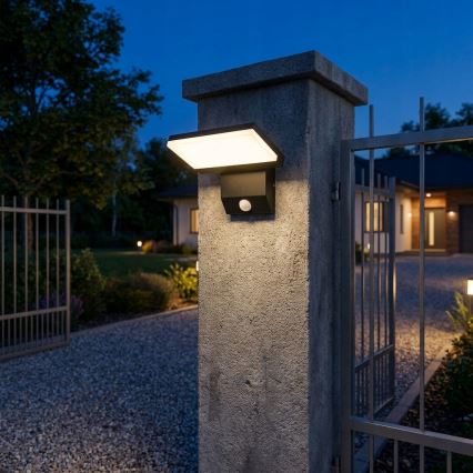 Aplique de pared LED para exterior con sensor de movimiento LED/18W/230V IP44 negro
