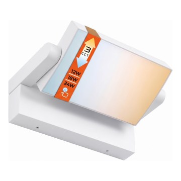 Aplique de pared exterior LED regulable LED/12/18/24W/230V 3000/4000/6500K IP54 blanco