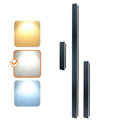 Aplique de pared exterior MIRANA LED/25W/230V 4000K IP44 120 cm negro