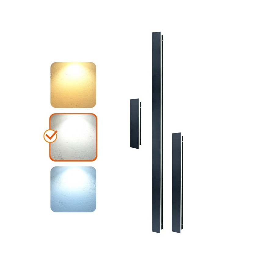 Aplique de pared exterior MIRANA LED/25W/230V 4000K IP44 120 cm negro
