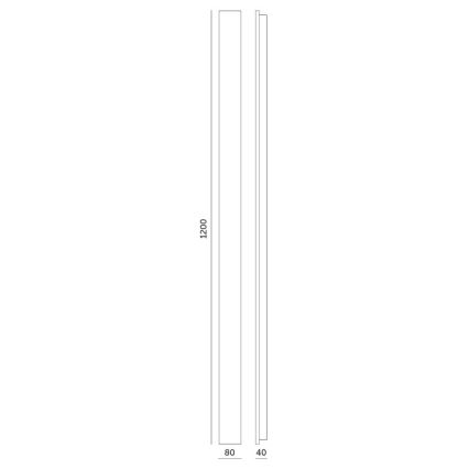 Aplique de pared exterior MIRANA LED/25W/230V 4000K IP44 120 cm negro