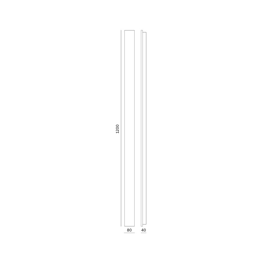 Aplique de pared exterior MIRANA LED/25W/230V 4000K IP44 120 cm negro