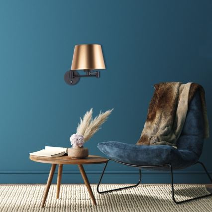 Aplique de pared GLORY 1xE27/15W/230V dorado/negro