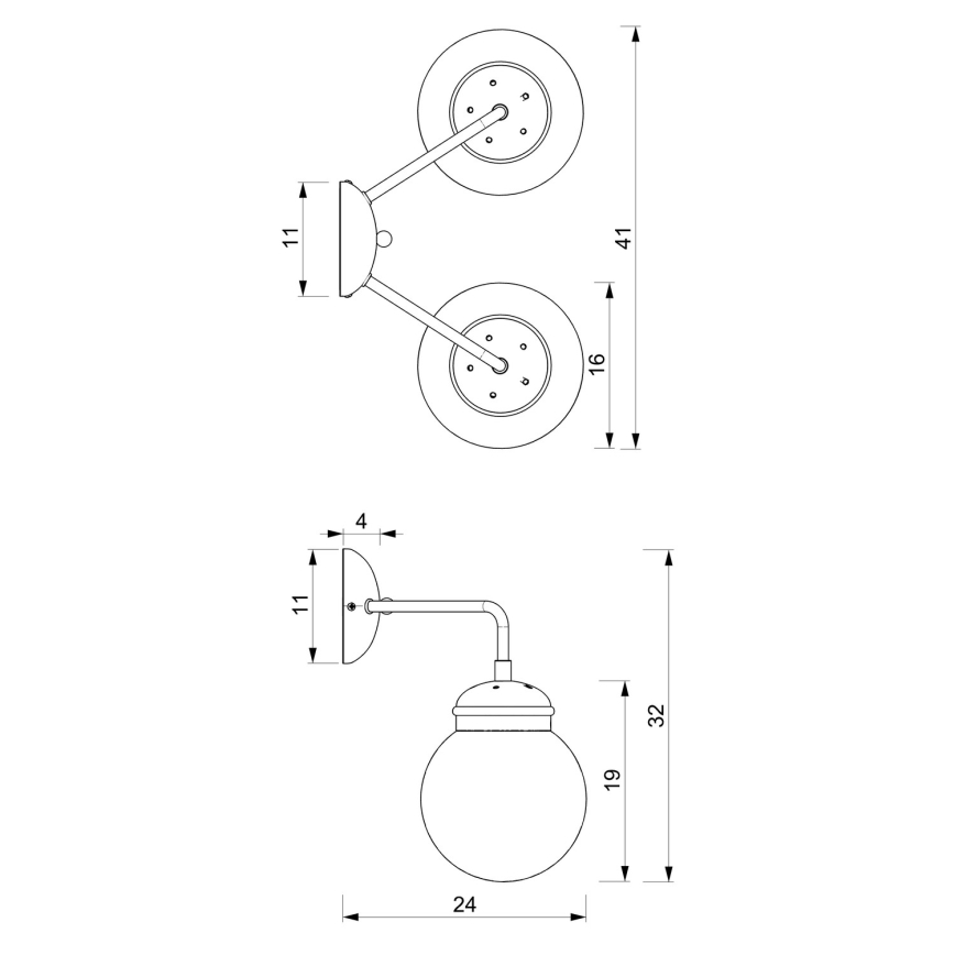 Aplique de pared HYDRO 2 2xE14/15W/230V