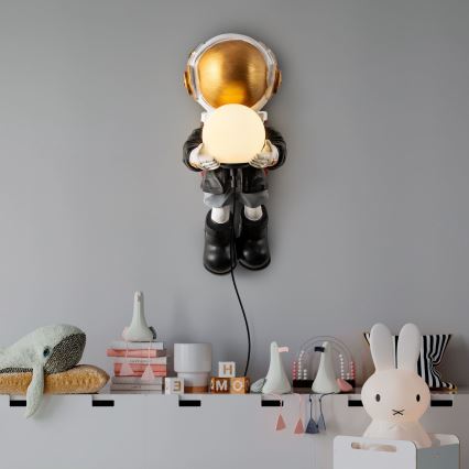 Aplique de pared infantil ASTRONAUT 1xE14/40W/230V, acabado en cobre