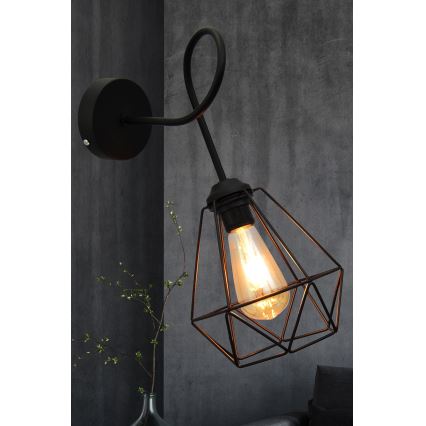 Aplique de pared KARO 3xE27/15W/230V negro