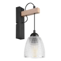 Aplique de pared LEANDRA 1xE27/15W/230V roble/negro