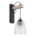 Aplique de pared LEANDRA 1xE27/15W/230V roble/negro