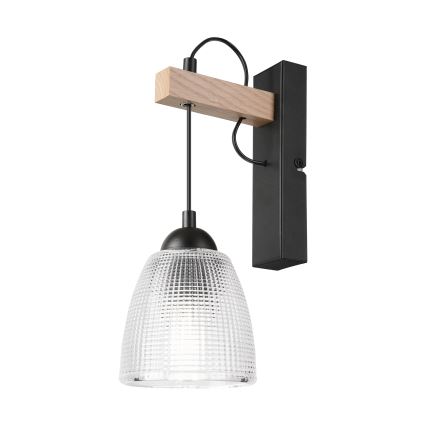 Aplique de pared LEANDRA 1xE27/15W/230V roble/negro