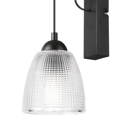 Aplique de pared LEANDRA 1xE27/15W/230V roble/negro