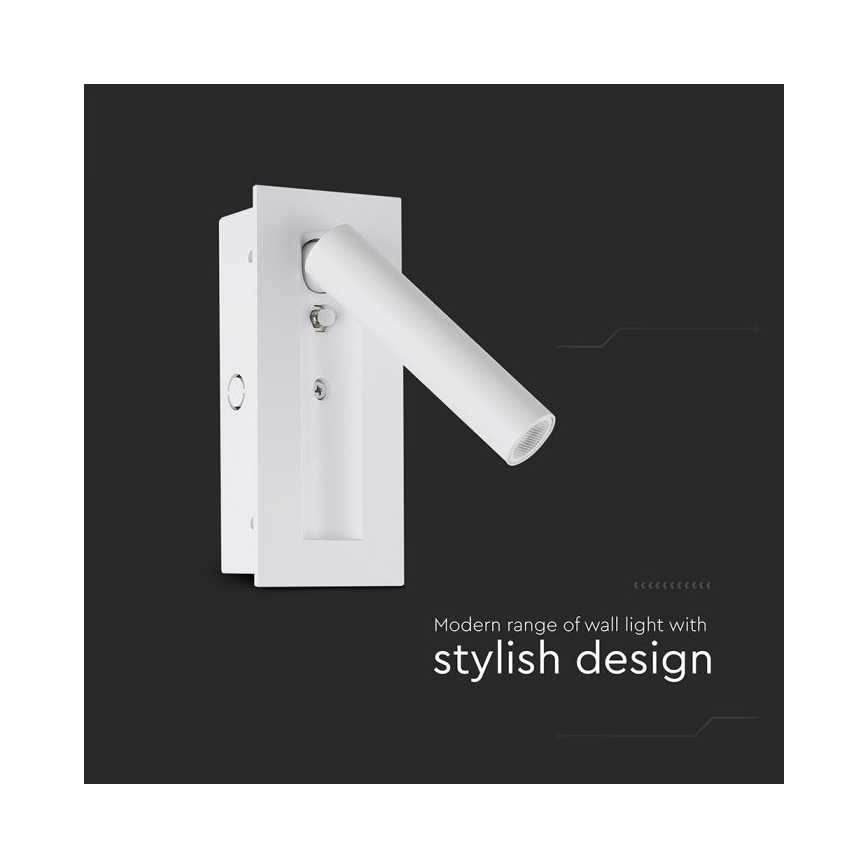 Aplique de pared LED 2W/230V 3000K, blanco