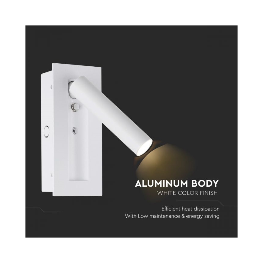 Aplique de pared LED 2W/230V 3000K, blanco