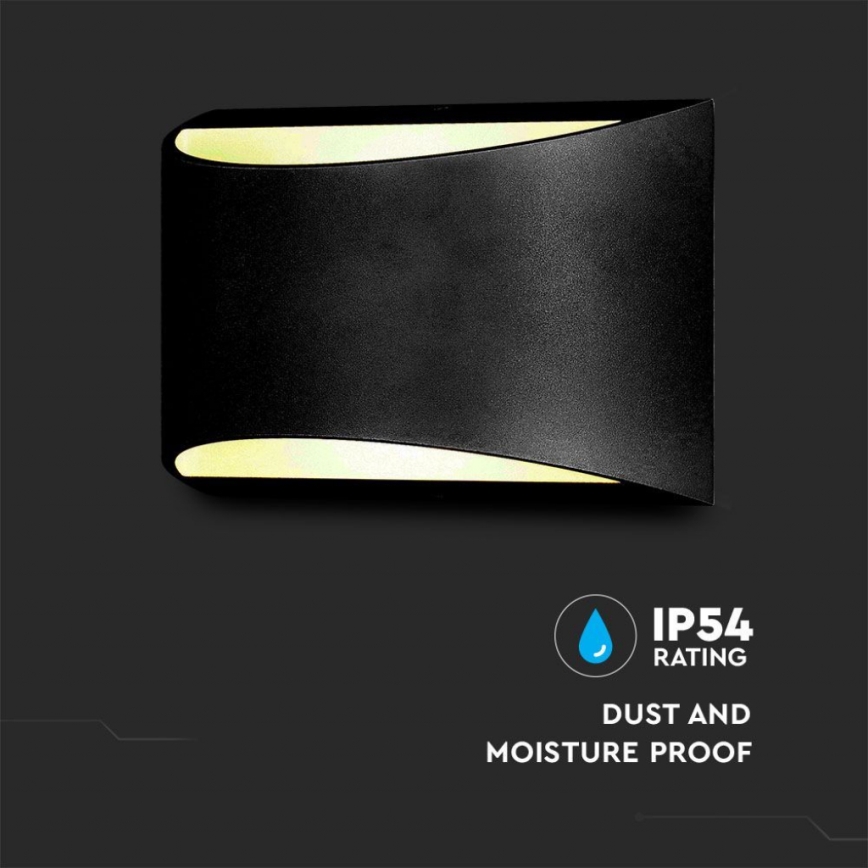 Aplique de pared LED/9W/230V 4000K IP54 negro
