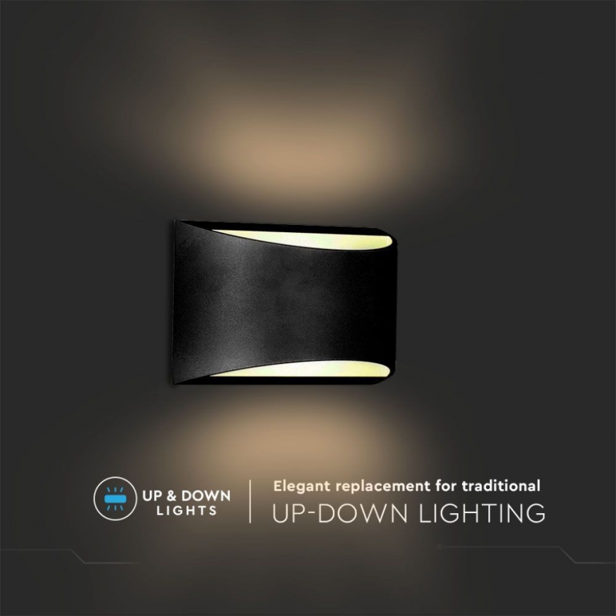 Aplique de pared LED/9W/230V 4000K IP54 negro