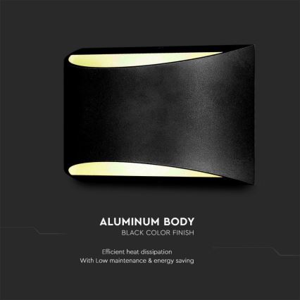 Aplique de pared LED/9W/230V 4000K IP54 negro