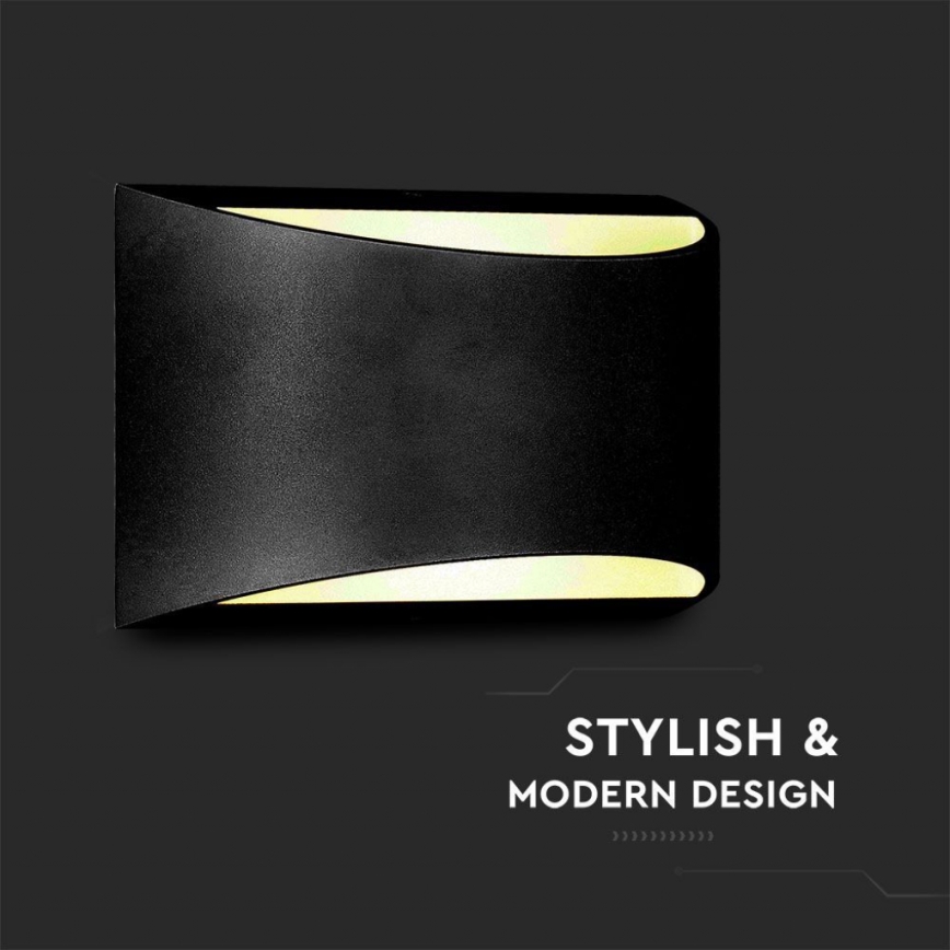 Aplique de pared LED/9W/230V 4000K IP54 negro