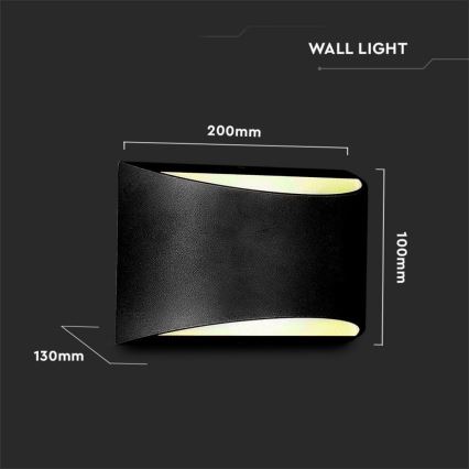 Aplique de pared LED/9W/230V 4000K IP54 negro