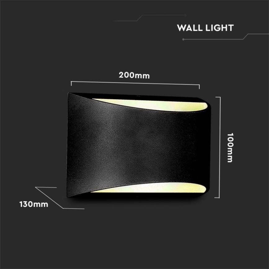 Aplique de pared LED/9W/230V 4000K IP54 negro