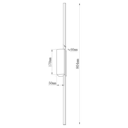 Aplique de pared LED AISHA LED/12W/230V 4000K 80 cm negro