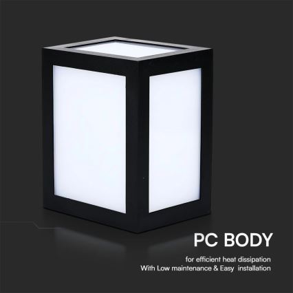 Aplique de pared LED para exterior LED/12W/230V 3000K IP65 negro