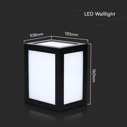 Aplique de pared LED para exterior LED/12W/230V 3000K IP65 negro