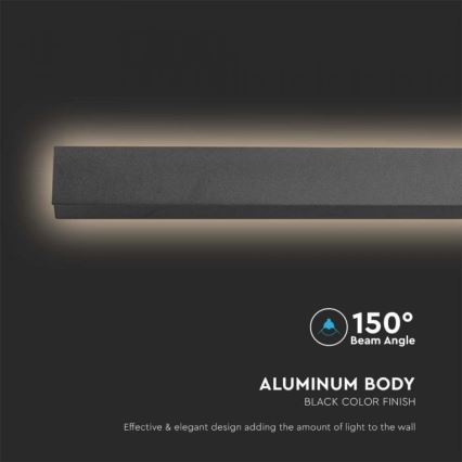 Aplique de pared LED para exterior LED/23W/230V 3000K IP65 141 cm negro