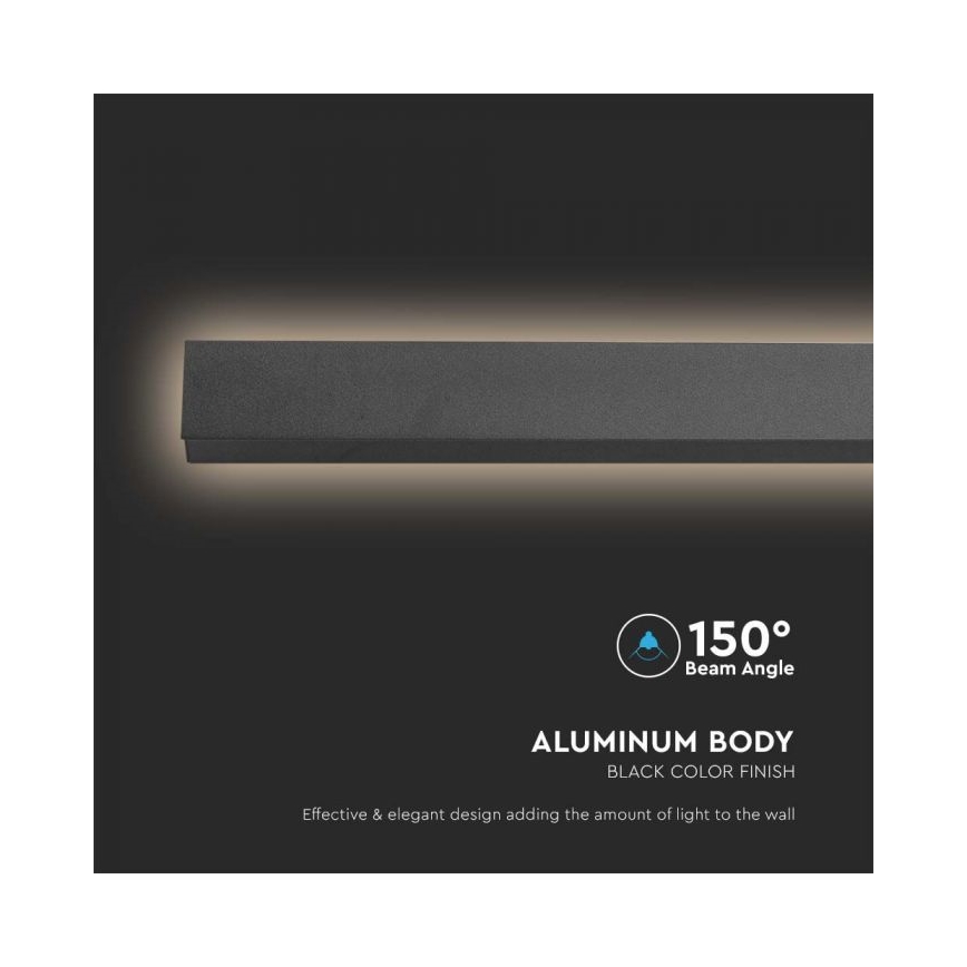 Aplique de pared LED para exterior LED/23W/230V 3000K IP65 141 cm negro