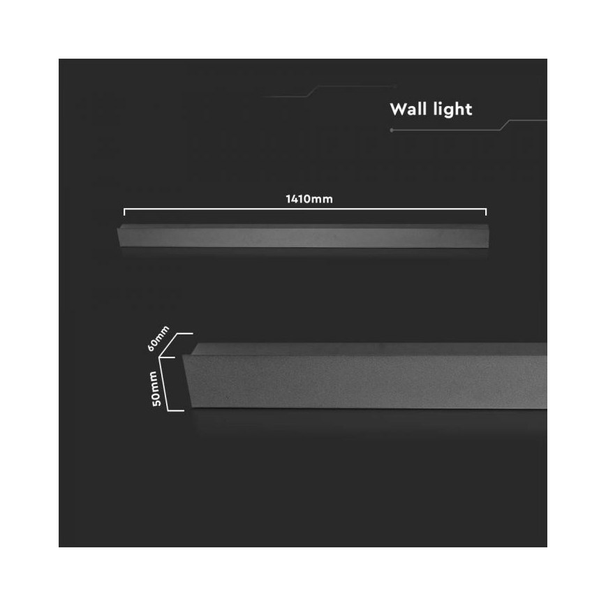Aplique de pared LED para exterior LED/23W/230V 3000K IP65 141 cm negro