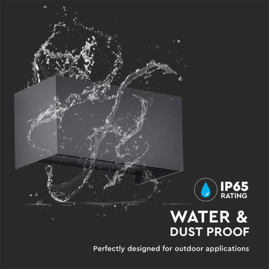 Aplique de pared LED para exterior LED/24W/230V 4000K IP65 negro