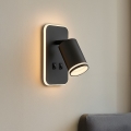 Aplique de pared LED tipo spot PIPE 1xGU10/10W/230V + LED 6W, negro