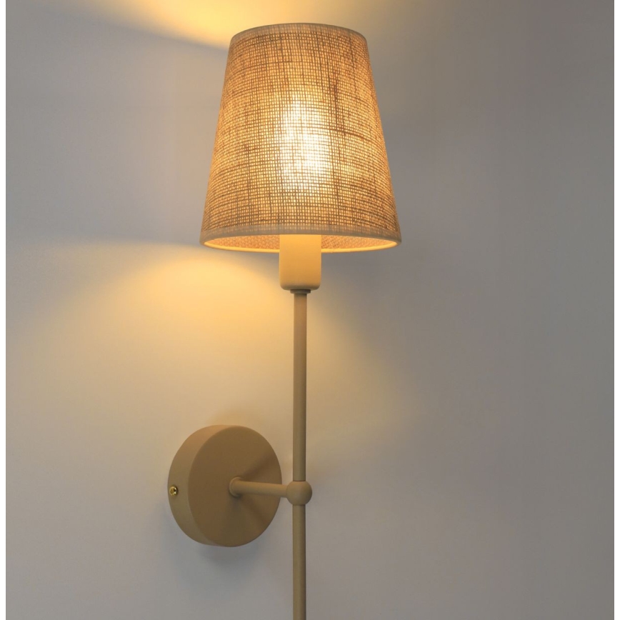 Aplique de pared MADELA 1xE14/40W/230V yute/beige