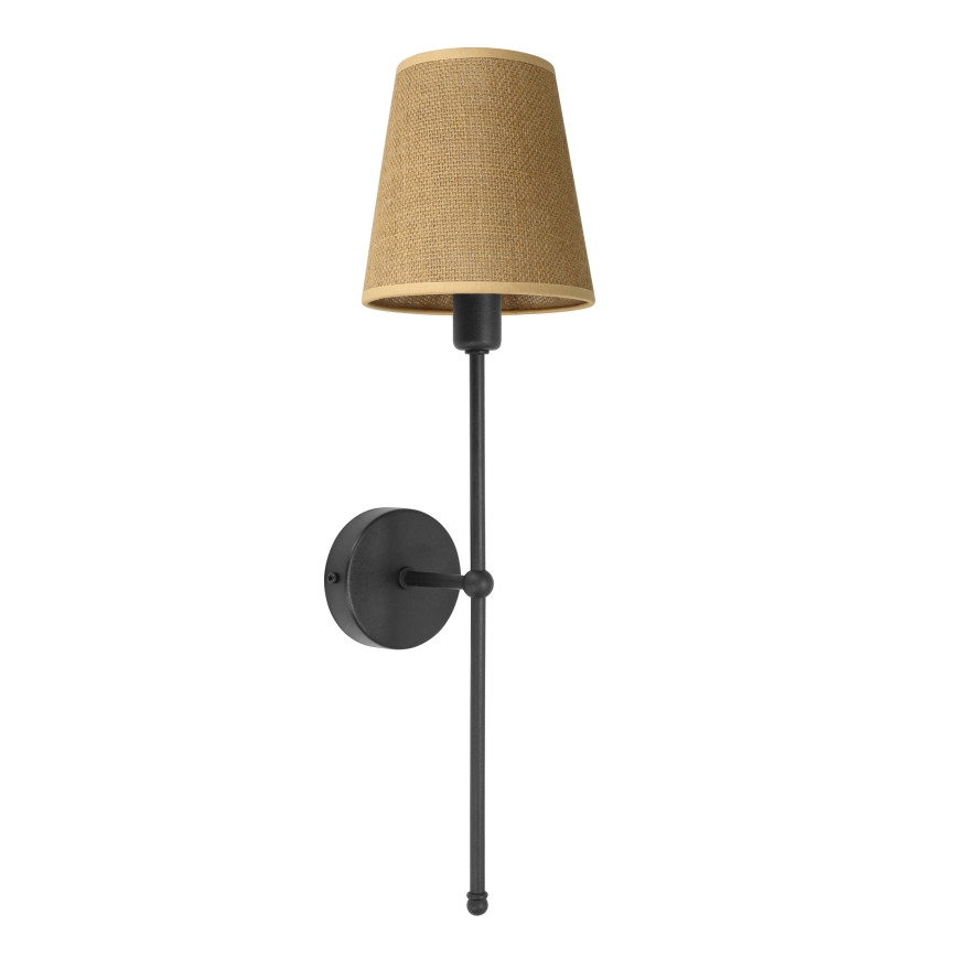 Aplique de pared MADELA 1xE14/40W/230V yute/negra