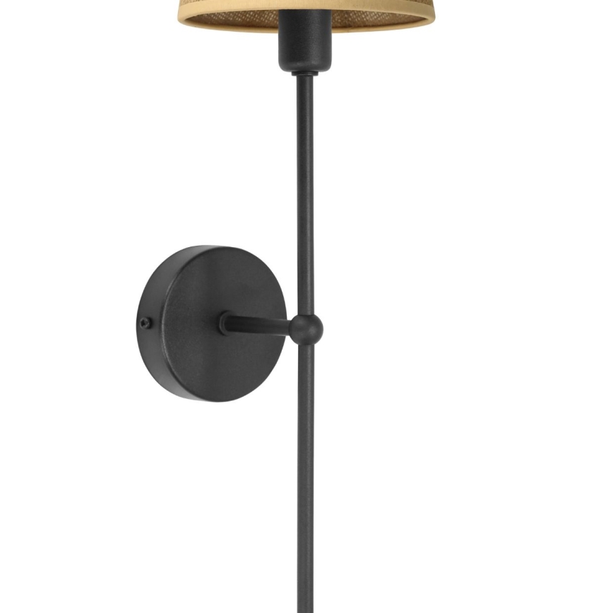 Aplique de pared MADELA 1xE14/40W/230V yute/negra