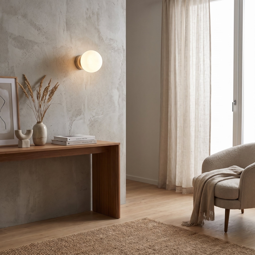 Aplique de pared MAGNUS 1xE14/10W/230V beige/blanco