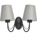 Aplique de pared MALBO 2xE27/15W/230V gris/negro