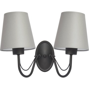 Aplique de pared MALBO 2xE27/15W/230V gris/negro